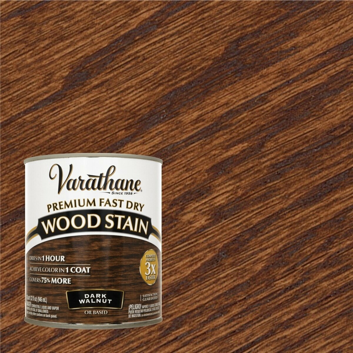 Быстросохнущая морилка на масляной основе Varathane Fast Dry Wood Stain 946 мл Темный Орех 262006