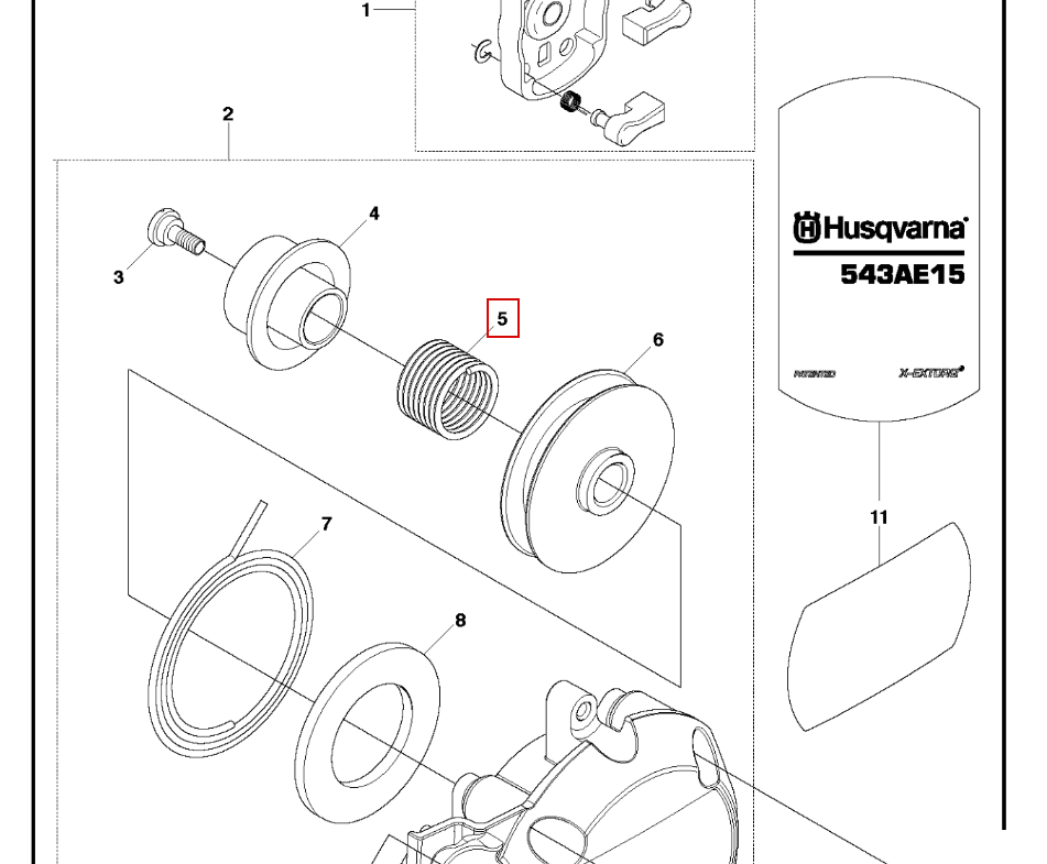 Пружина стартера H243R/243RJ/543RS HUSQVARNA 5216184-01