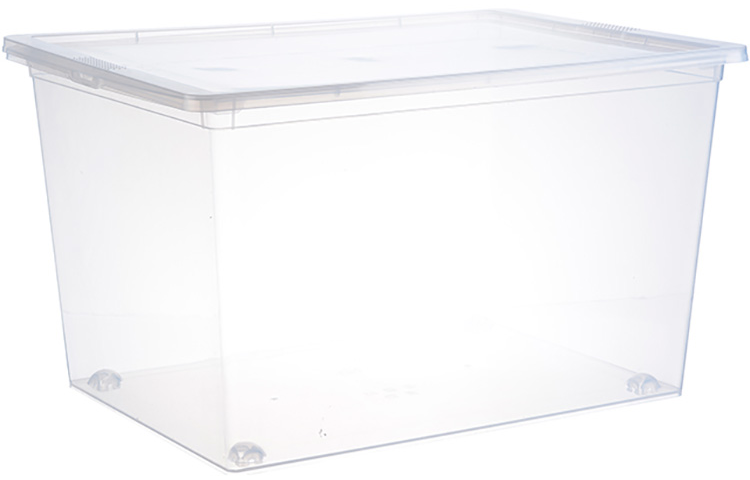 Ящик для хранения Idea / Идея М2354 с крышкой, из полипропилена, прозрачный, 370х530х300мм, 50л / органайзер для вещей - фотография № 1