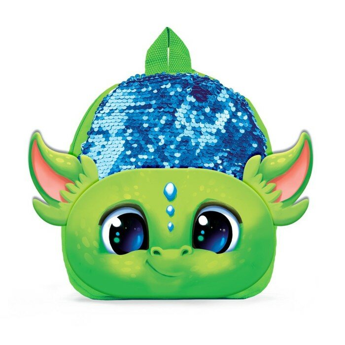 фото Milo toys Рюкзак детский с пайетками «Зелёный дракончик», р. 23 × 28 см
