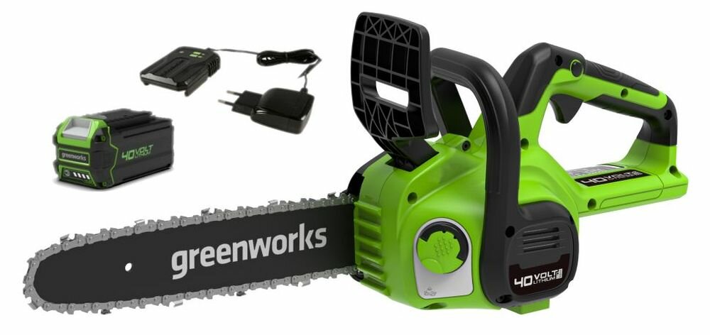 Цепная аккумуляторная пила Greenworks G40CS30IIk2 40v 30 см