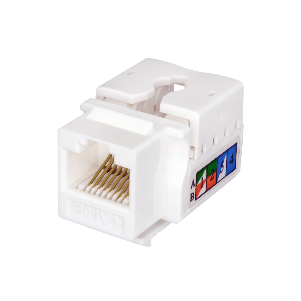 Keystone Jack 8P8C (RJ-45), UTP, Cat.5e. инструментальная заделка, белый | код. 10-0313 | SUPRLAN ( 1шт. )