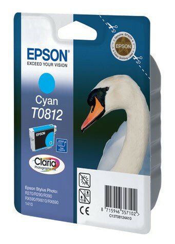 Картридж струйный Epson T0812 C13T11124A10 голубой (11.1мл) для Epson R270/290/RX590