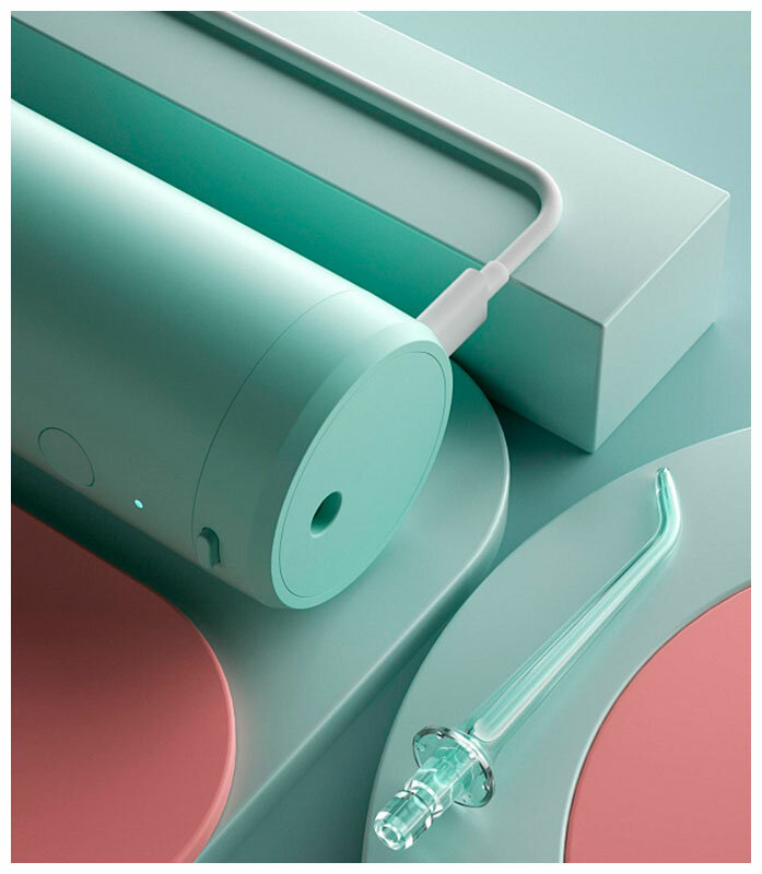 Ирригатор портативный для полости рта и зубов Enchen Water Flosser Mint 3 Turquoise (USB Type-C зарядка, 3 насадки) - фотография № 3