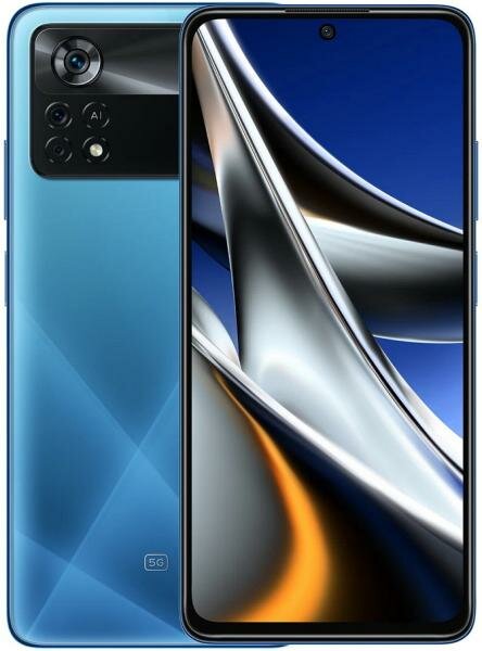 Xiaomi Смартфон Xiaomi POCO X4 Pro 5G Laser Blue, 16,9 см (6.67) 20:9 2400 x 1080, 2 x Cortex - A78 2.2 ГГц+6 x Cortex -A55 1.7 ГГЦ, 8 Core, 6 GB, 128