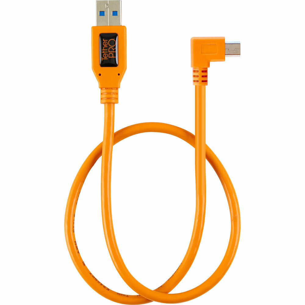 Кабель Tether Tools TetherPro USB 2.0 to Mini-B 5-Pin Right Angle Adapter 50cm Orange