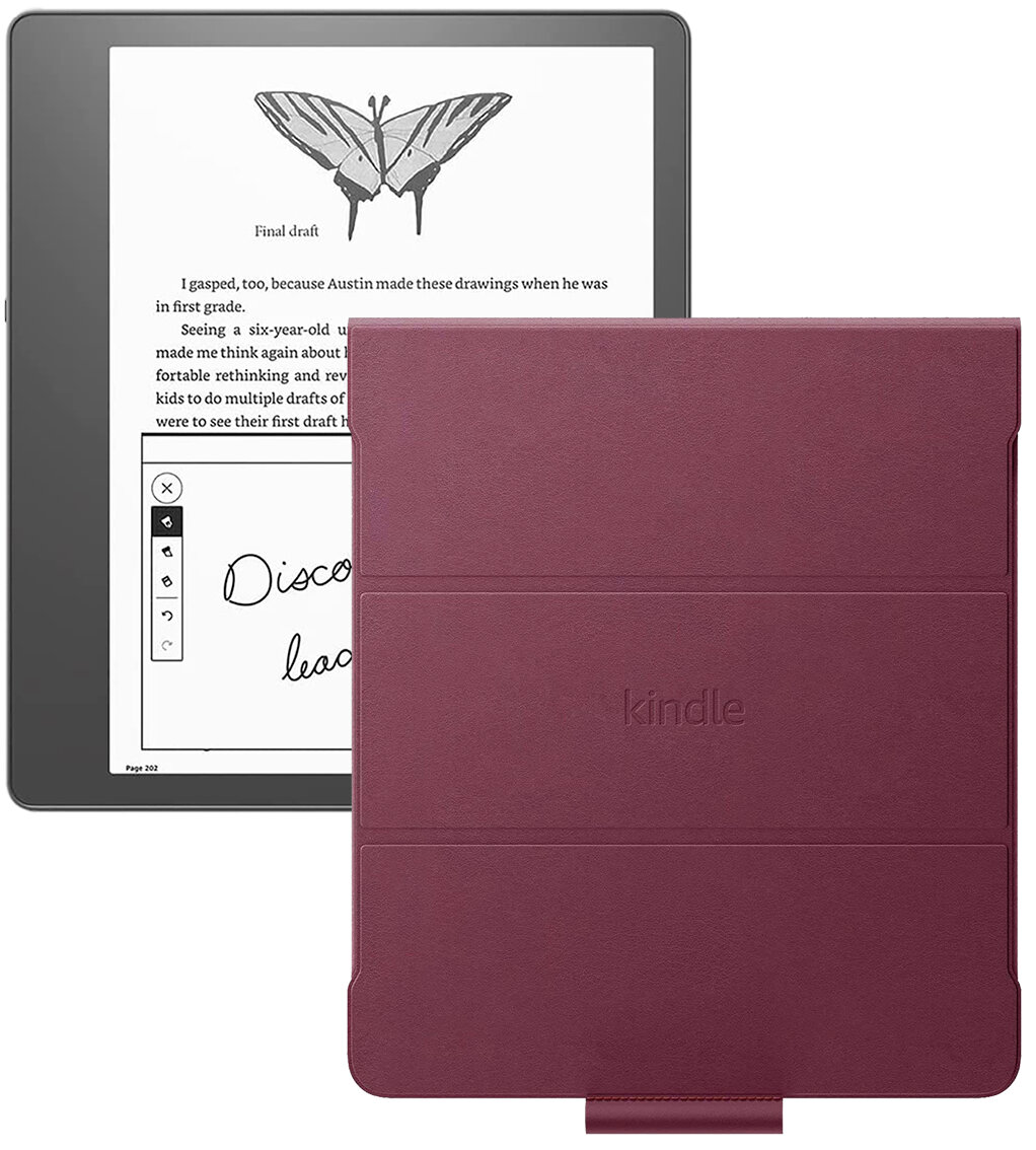 Электронная книга Amazon Kindle Scribe 32Gb + обложка Leather Burgundy