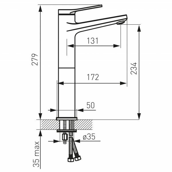 Смеситель для раковины Ferro Stratos BSC2LBL, черный