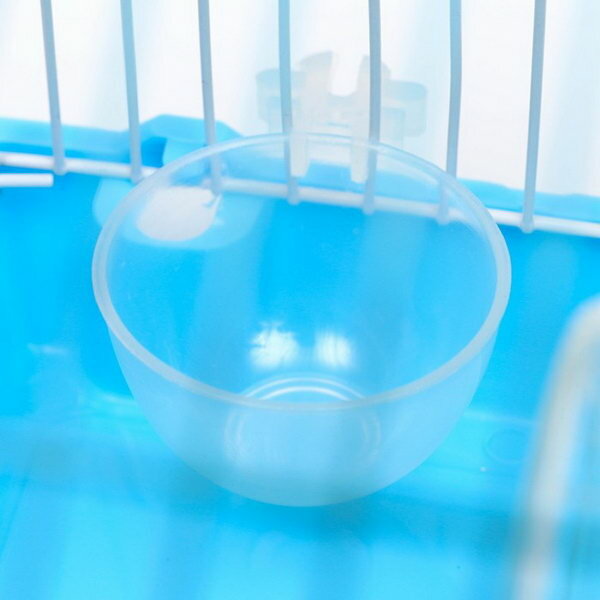 Клетка для грызунов с колесом и поилками, 22 x 16 x 20 см, голубая - фотография № 4