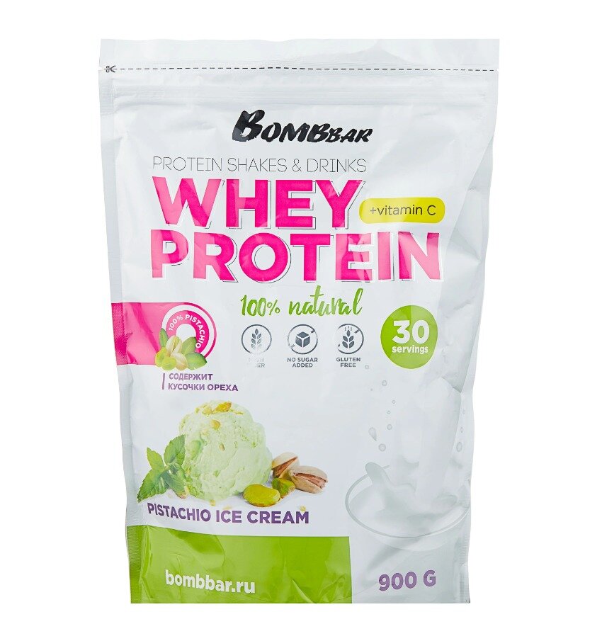 Протеин Bombbar Whey Protein, 900 гр., фисташковое мороженое
