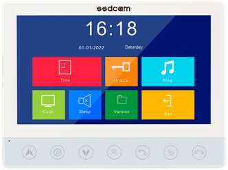 Монитор видеодомофона аналоговый CVBS 7 дюймов TFT LCD (800х480) SSDCAM SD-732EL (белый)