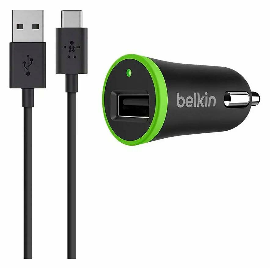 Автомобильное зарядное устройство Belkin F7U002bt06-BLK черно-зеленое