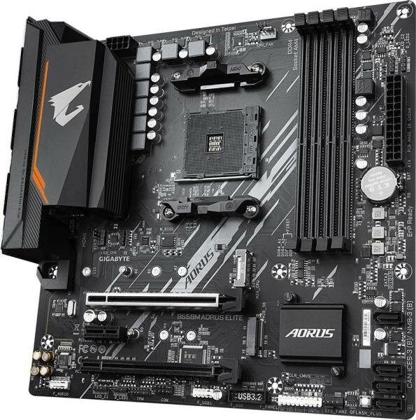 Материнская плата GigaByte B550M AORUS ELITE Socket AM4 AMD B550 4xDDR4 2xPCI-E 16x 1xPCI-E 1x 4xSATA III mATX Retail