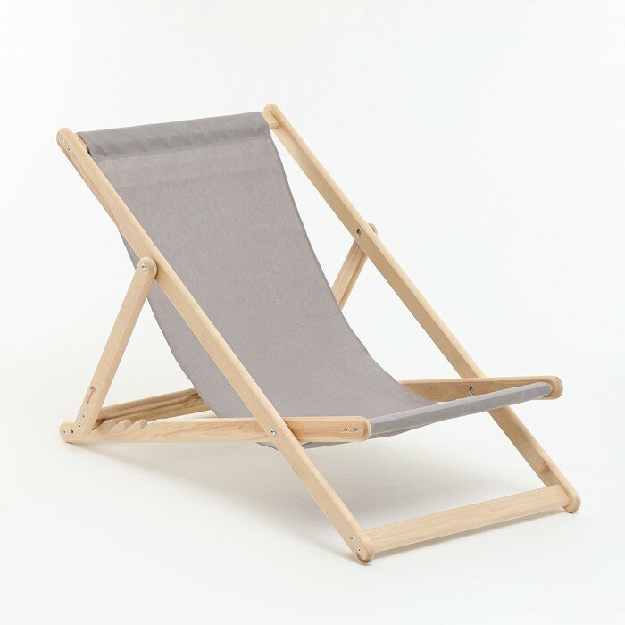 Кресло-шезлонг складной деревянный/тканевый 133х63 см - фотография № 2