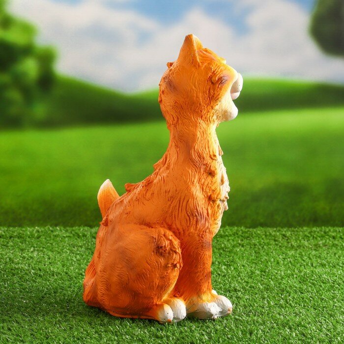 Садовая фигура "Забавный рыжий кот" 11х14х25см - фотография № 3