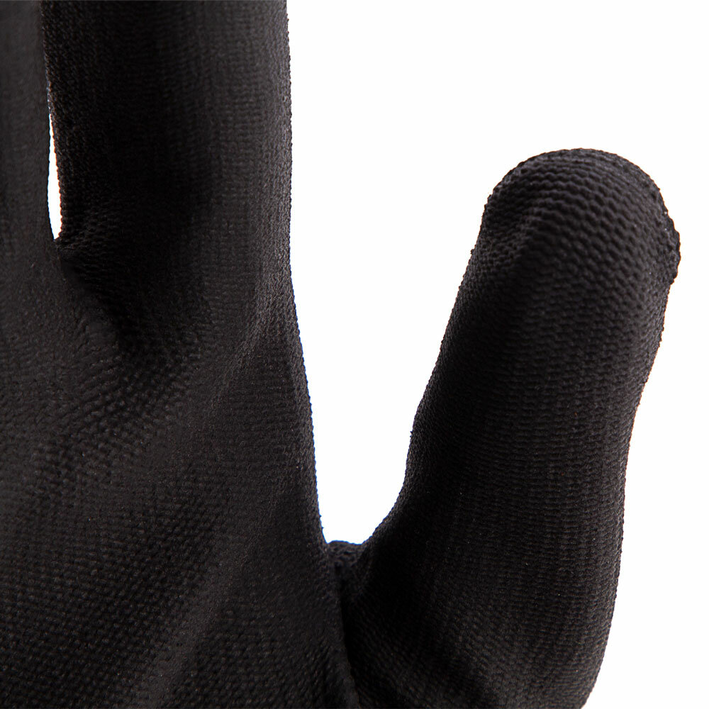 Перчатки трикотажные с черным полиуретановым покрытием, размер L, 15 класс вязки Сибртех - фотография № 3