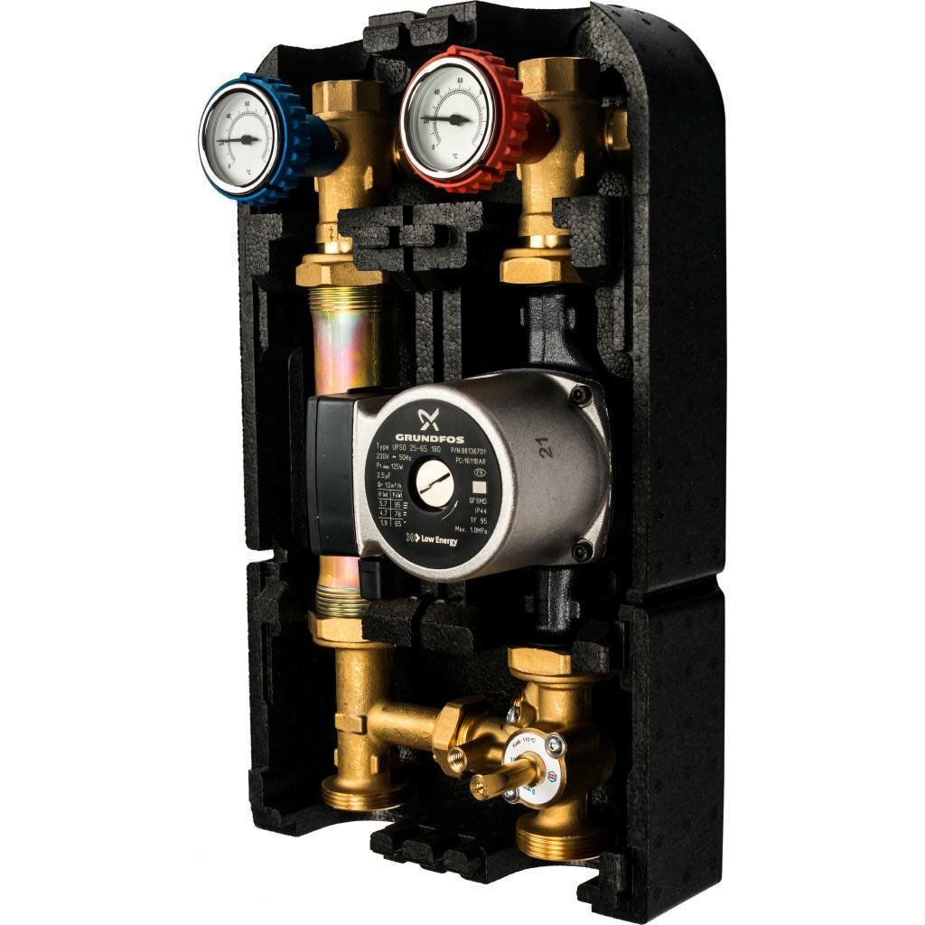 Stout Насосная группа с 3-х ходовым приводным смесителем 1" с насосом Grundfos UPSO 25-65, 29 kW[DT1