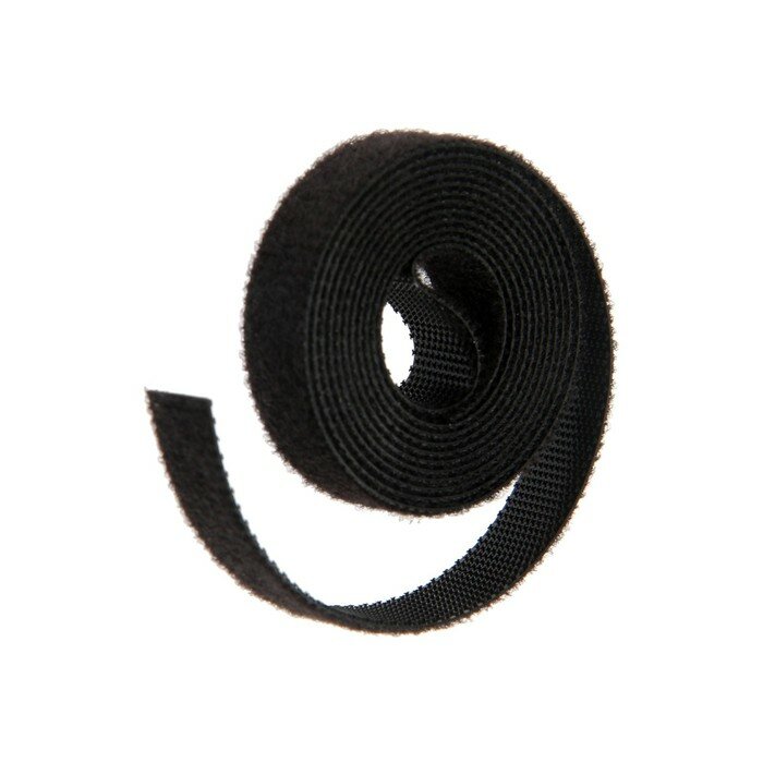 Лента-липучка для проводов 1000Х10Х1,5 мм тундра, цвет черный, 1 шт. - фотография № 2
