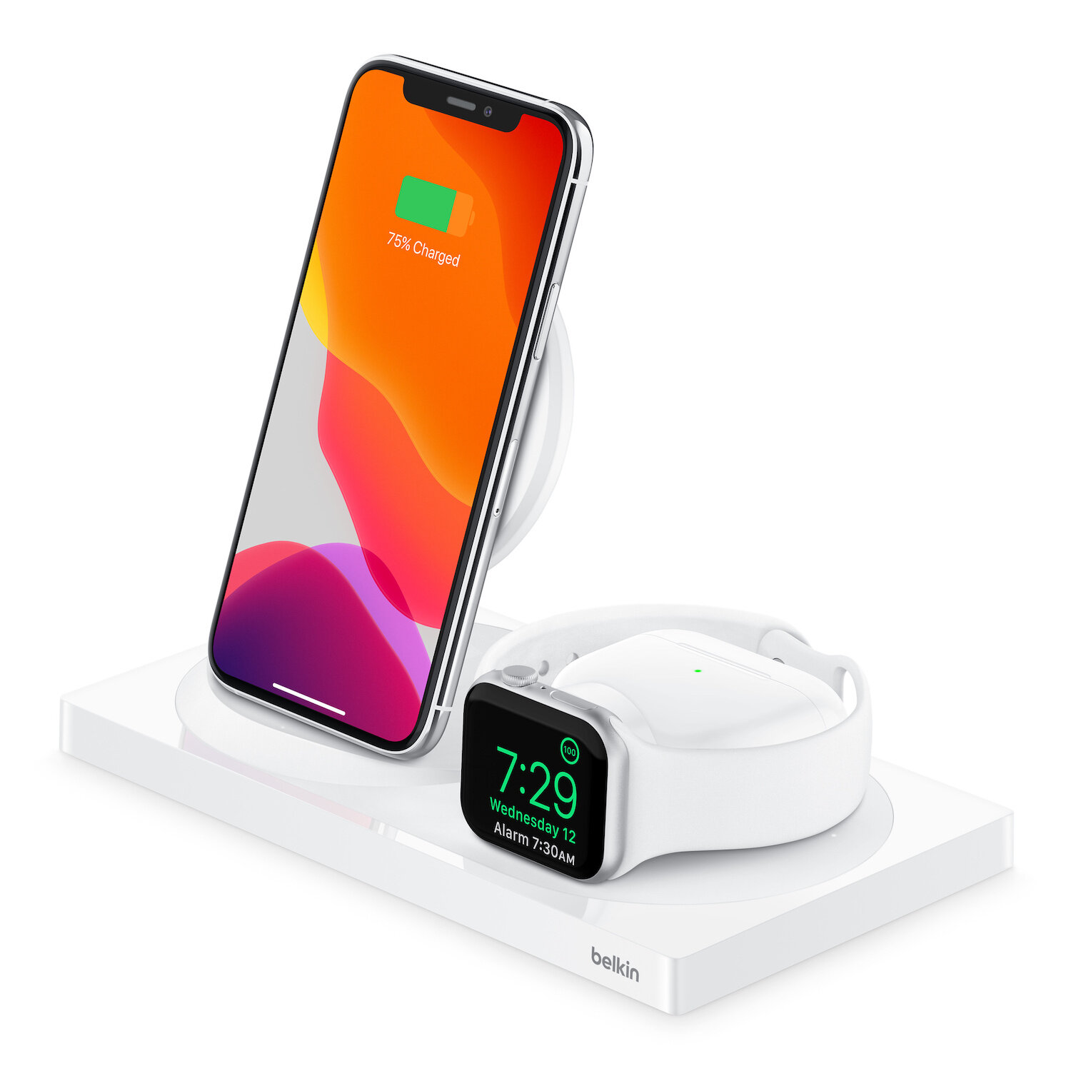 Беспроводная док-станция Belkin BOOST↑CHARGE™ 3-in-1 Wireless Charger for iPhone + Apple Watch + AirPods White