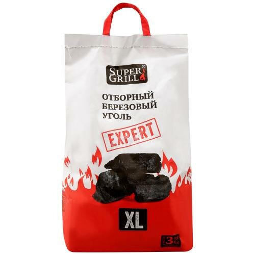 SuperGrill Уголь березовый отборный XL 3 кг