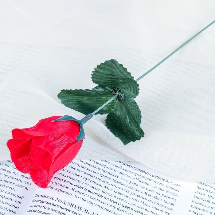 Цветы искусственные "Роза" 23 см красный