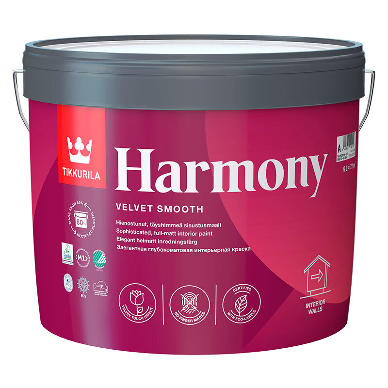 Tikkurila Harmony / Тиккурила Гармония Совершенно матовая краска база А 0,9л,