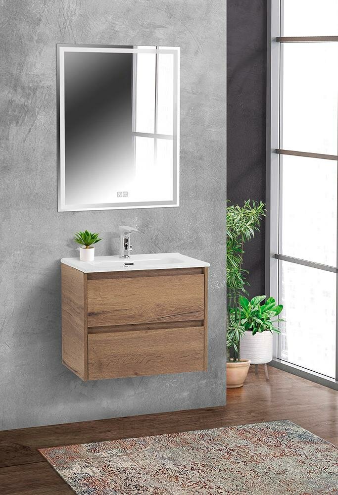 Тумба под раковину подвесная с ящиками 700х390x500 BelBagno Rovere Tabacco KRAFT 39-700/390-2C-SO-RT