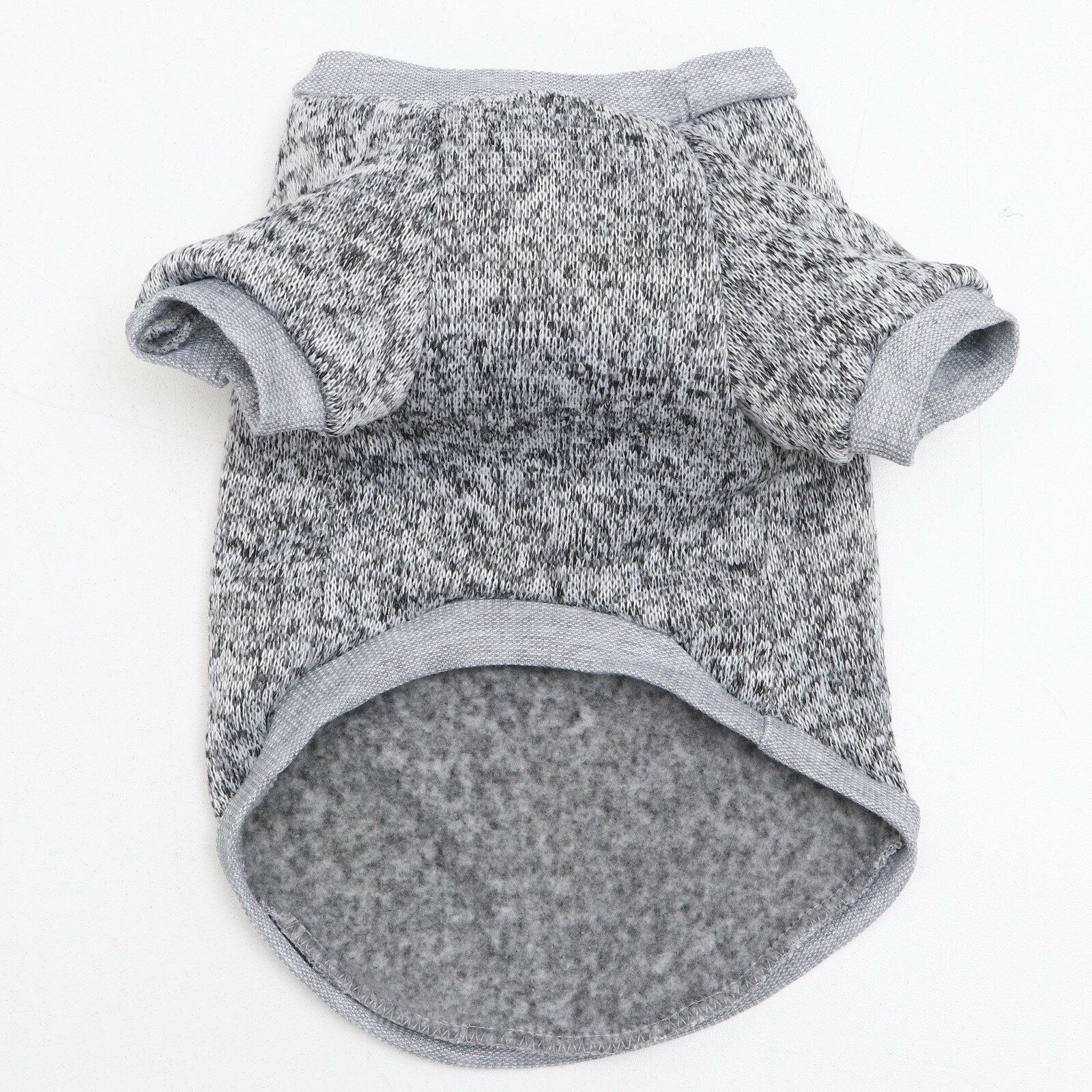 Свитер меланжевый, размер хS (ДС 14, ОШ 23, ОГ 22 см), серый - фотография № 6