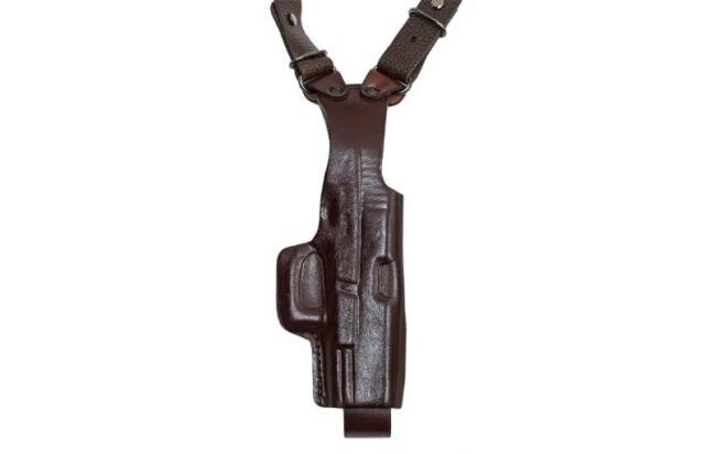 Кобура Holster наплечная вертикального ношения модель V для Гроза-04 Р226 Р226Т (коричневый кожа)