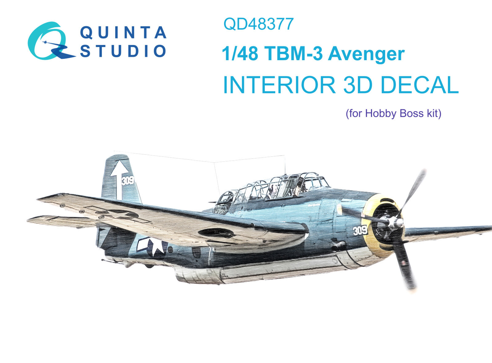 QD48377 3D Декаль интерьера кабины TBM-3 Avenger (Hobby Boss)