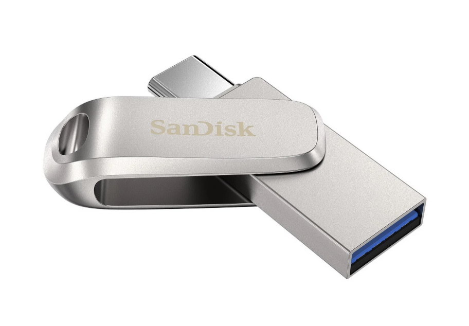 Флешка SanDisk Ultra Dual Drive Luxe USB/Type-C 64 ГБ SDDDC4-064G-G46, серебристый