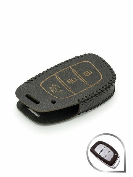 Чехол кожаный для штатного ключа 547 Hyundai NEW IX35 (смарт 3 кнопки)