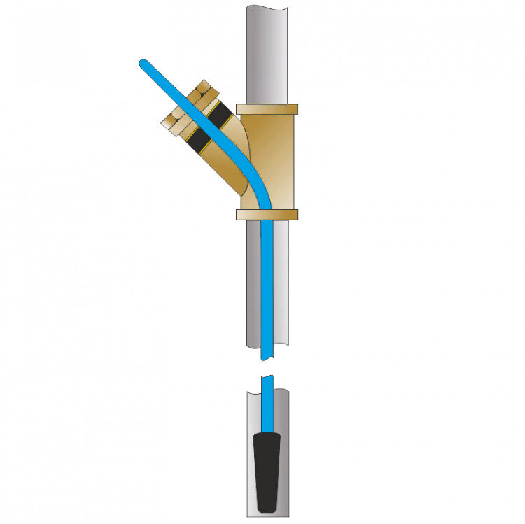 Тройник с сальником для греющего кабеля ACR 1" х 1/2" - фотография № 2