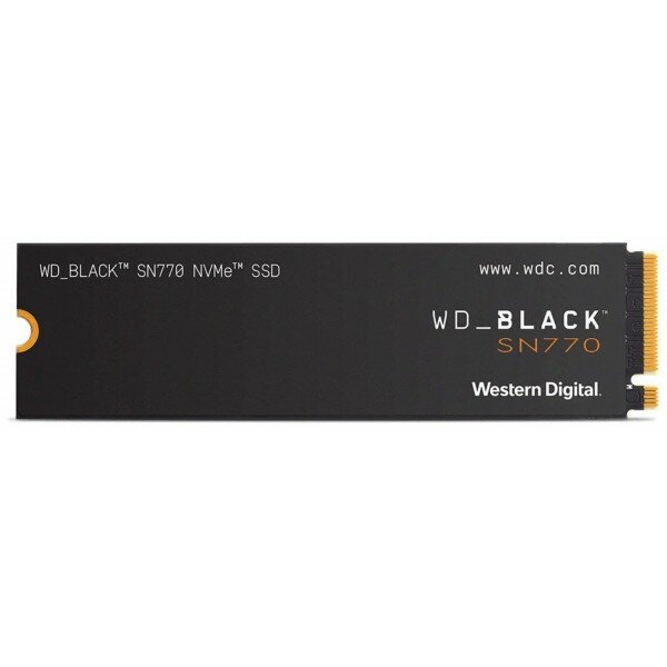 Накопитель WD SSD Black SN770 NVMe, 250GB, M.2(22x80mm), NVMe, PCIe 4.0 x4, 3D TLC, R/W 4000/2000MB/s, IOPs 240 000/470 000, TBW 200, DWPD 0.4 (12 мес