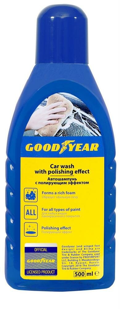 фото Автошампунь GOODYEAR GY000800 с полирующим эффектом, пластиковая бутылка 500мл