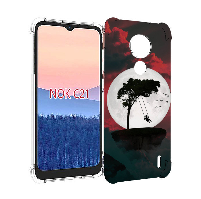 фото Чехол MyPads качели-над-пропастью для Nokia C21 задняя-панель-накладка-бампер