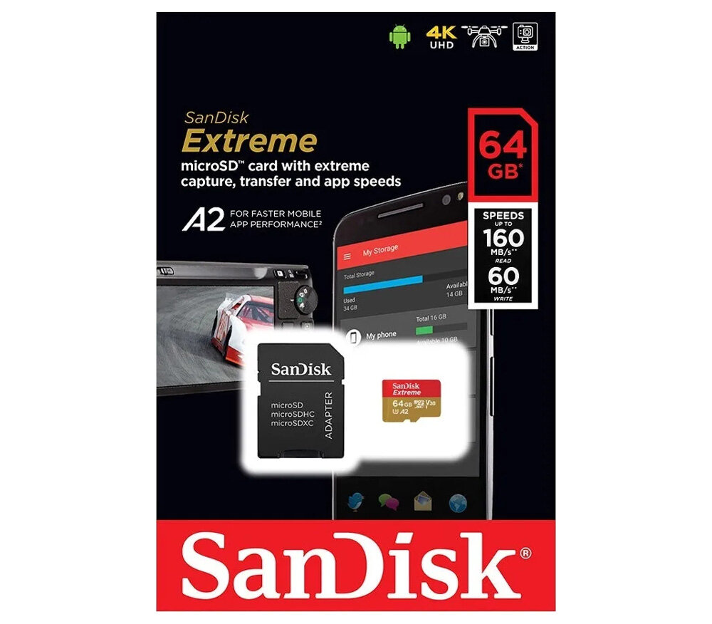 Sandisk extreme 128gb карта памяти формата microsdxc uhs i u3 v30