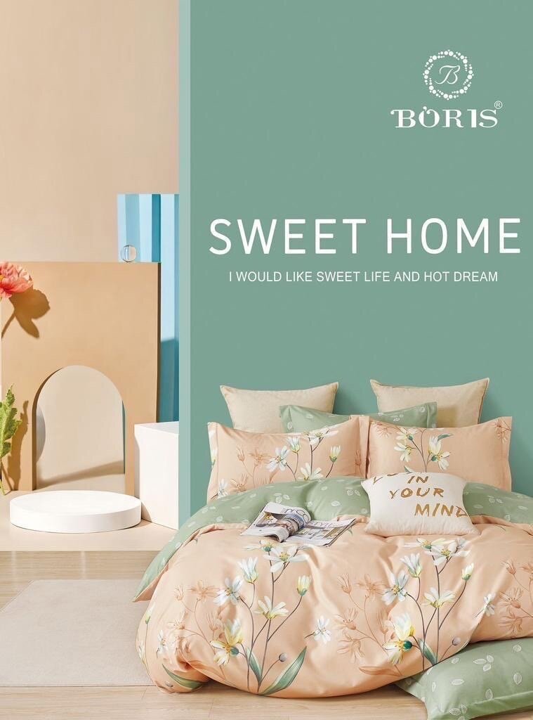 фото Комплект постельного белья Boris Двухспальное - Зеленый /Пододеяльник-180-215 см. / Простыня без резинки- 200-230 см./ Наволочки-70-70-2шт