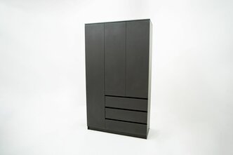 Шкаф 3-х створчатый Мори 1,2 м графит