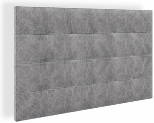 Изголовье для кровати стежка квадраты мягкое 180x100 велюр серый