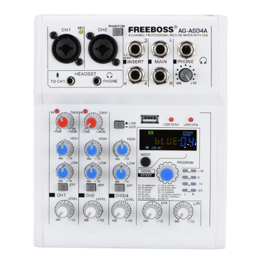 Freeboss AG-AS04A микшерный пульт 4 канала