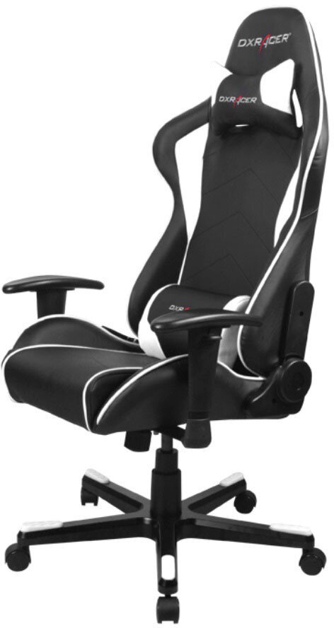 Компьютерное кресло/ Компьютерное кресло DXRacer Formula up to 100kg/180cm, top gun, 1D armrest, leatherette, recline 170, 2' wheels, black white - фотография № 4