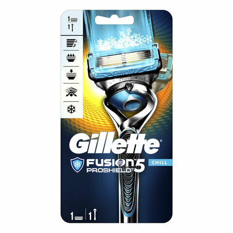 Бритва GILLETTE (Жиллет) "Fusion ProShield Chill" с 1 сменной кассетой, для мужчин, 50016200