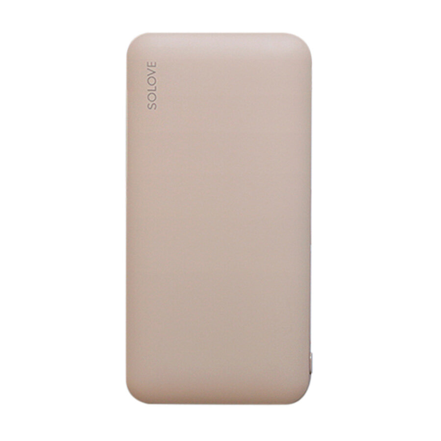 Внешний аккумулятор Power Bank Xiaomi (Mi) SOLOVE 10000mAh Type-C с 2xUSB выходом, кожаный чехол (001M+ Pink RUS) (русская версия!!) , розовый