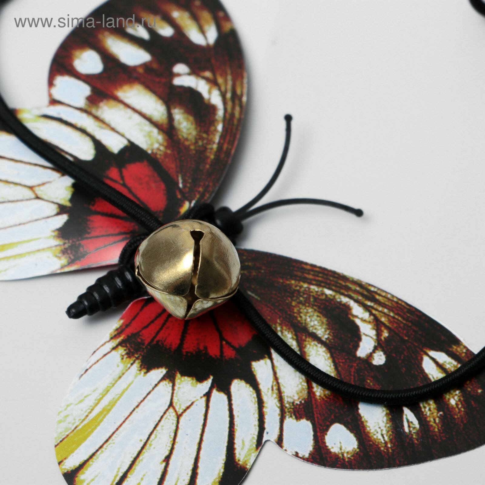 Дразнилка "Бабочка" с перьями, микс цветов - фотография № 3