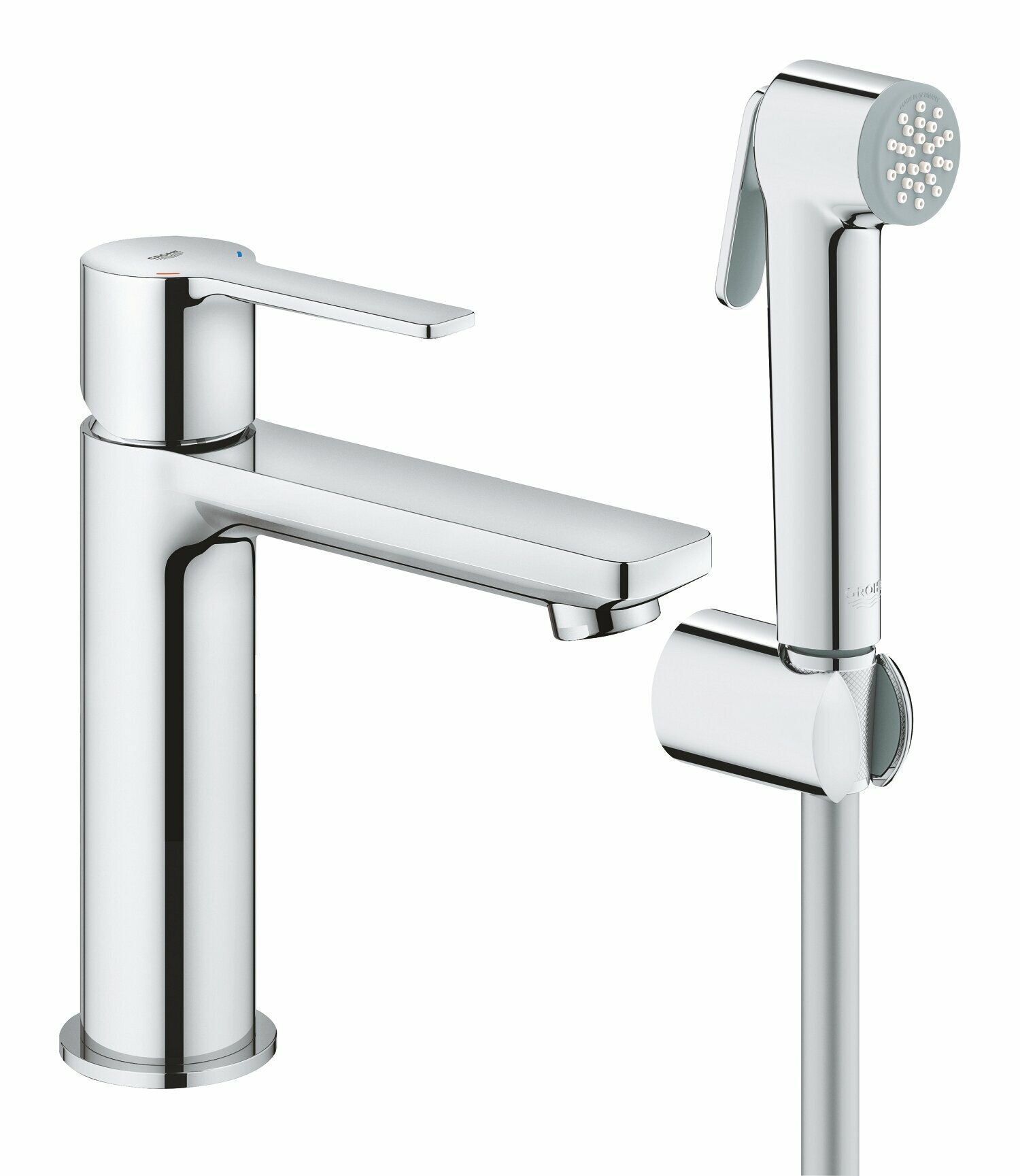 Смеситель для раковины GROHE Lineare S-size с душевым гарнитуром, хром (24190000)