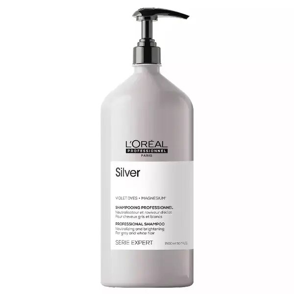 L'Oreal Professionnel Serie Expert Silver Шампунь для нейтрализации желтизны осветленных и седых волос 1500 мл