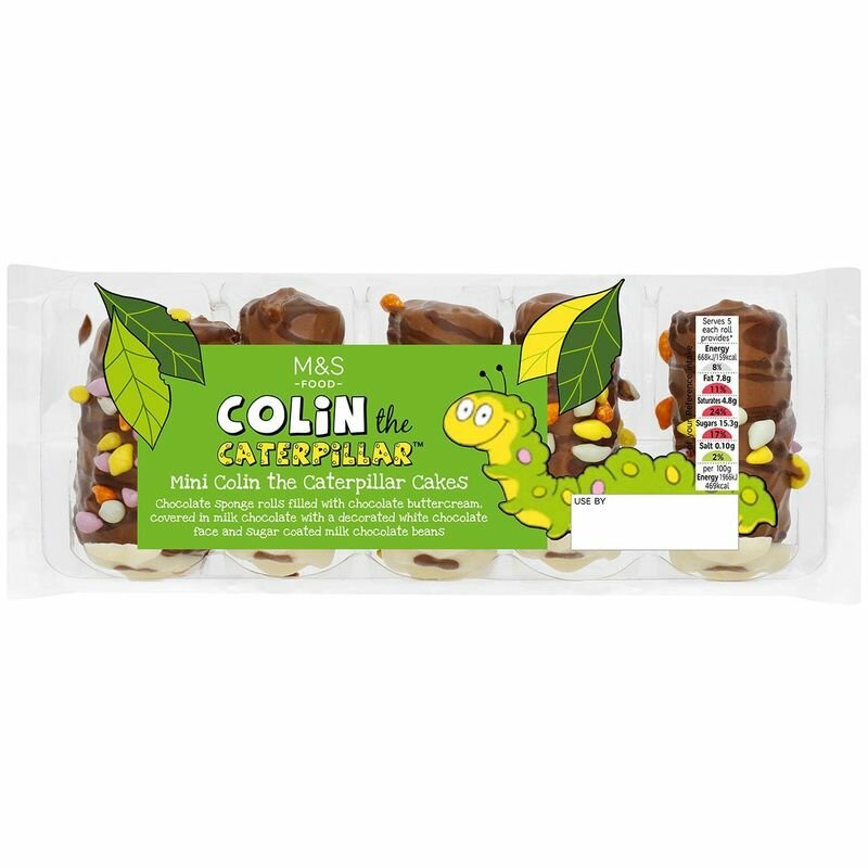 Кондитерский сюрприз-бокс Mark and Spencer Colin the Caterpillar Letterbox Gift Гусеница Колин - фотография № 3