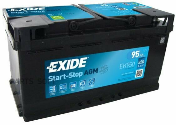 EXIDE EK950 Аккумулятор Start&Stop AGM 12V 95Ah 850A 353х175х190 полярность ETN0 клемы EN крепление B13