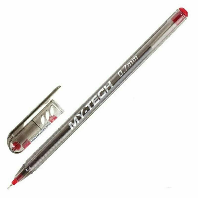 Ручка шариковая неавтоматическая Pensan My-Tech красная толщина линии 0.5 мм, 1599458